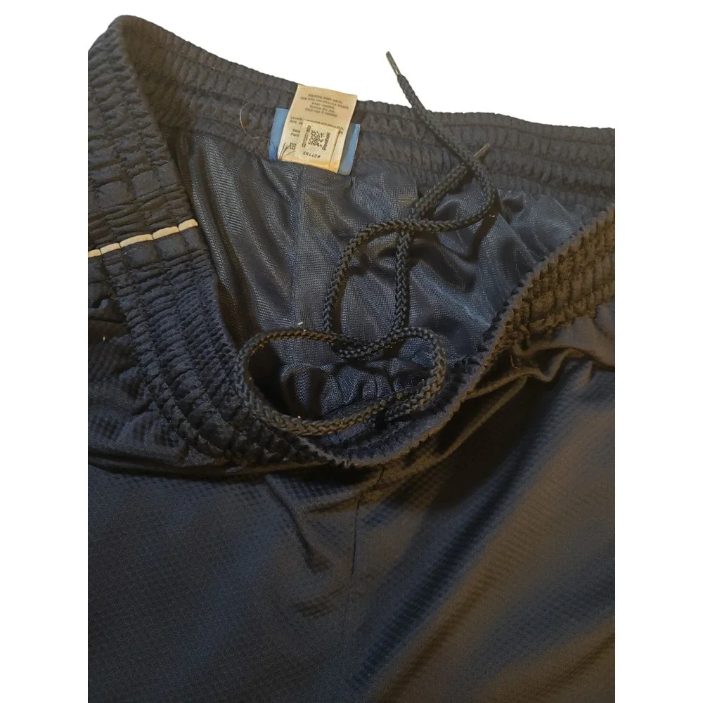 Reebok Mens Pants L Blue Drawstring Flat‎ Front Side High Rise Pockets Track